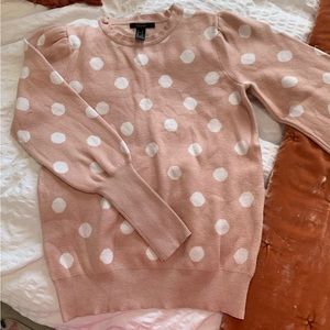 Forever 21 pink and white polka dot sweater